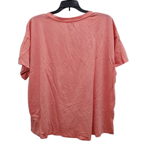 Reebok Woman's Peach White Brand Logo Hi Low Cropped Athletic Tee Plus Size XXXL - Picture 4 of 4